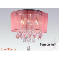 Lustre de cristal rosa lustre moderno do teto lâmpada linda forma de flor